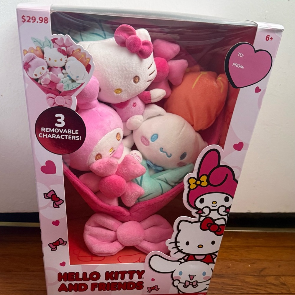 Hello Kitty and Friends Plush Toy Set - Pink and White